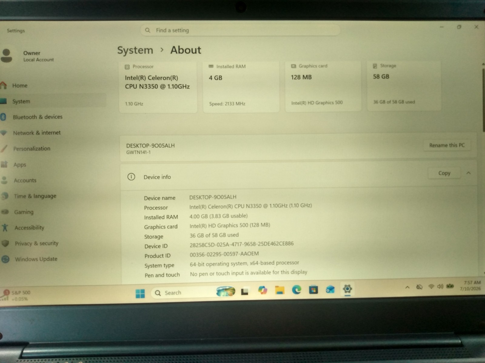 Gateway Gwtn141-1bl laptop windows 11