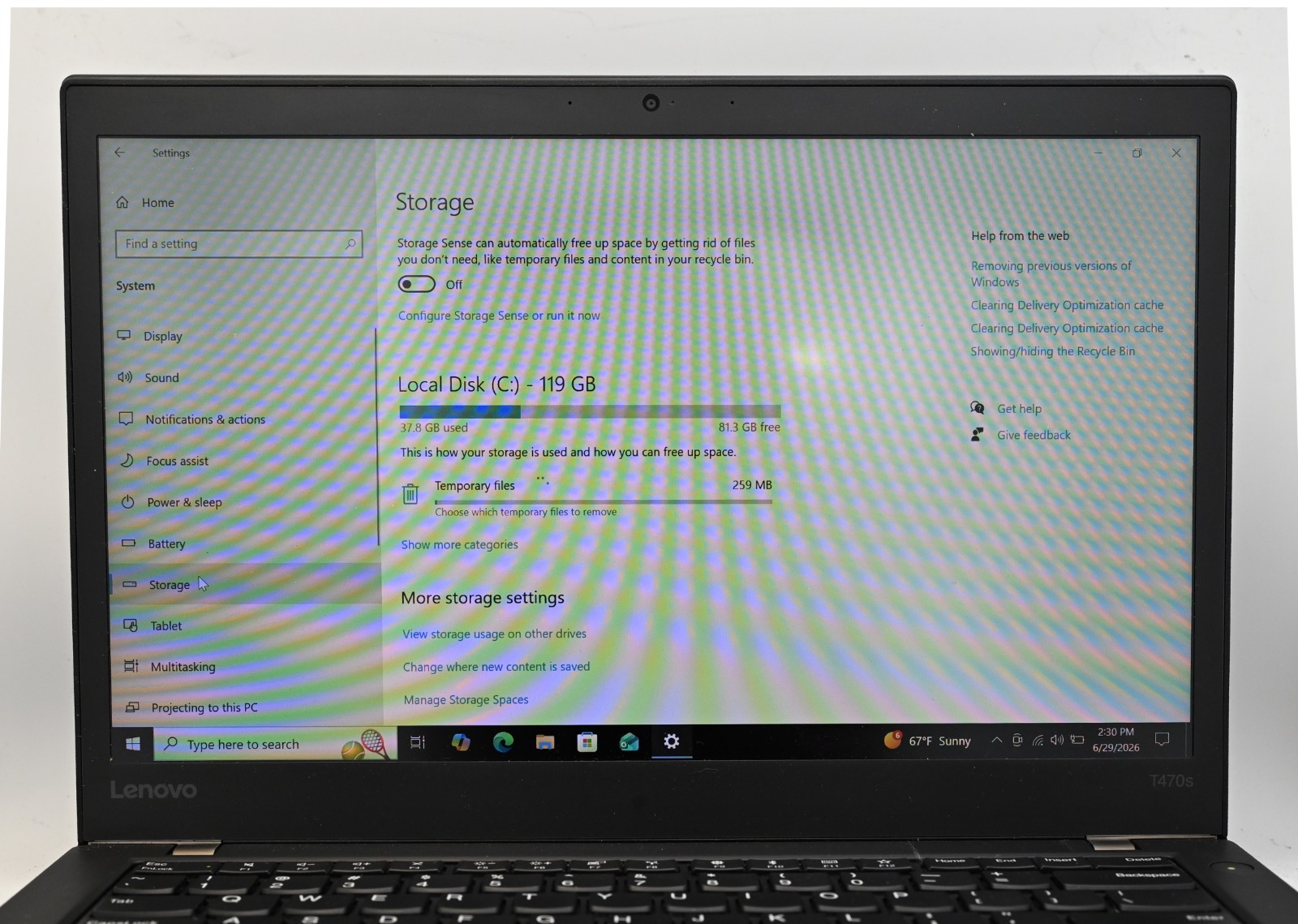 Lenovo Thinkpad T470s i5-6300u 2.4GHz 20GB RAM 128GB SSD Windows 10 Pro