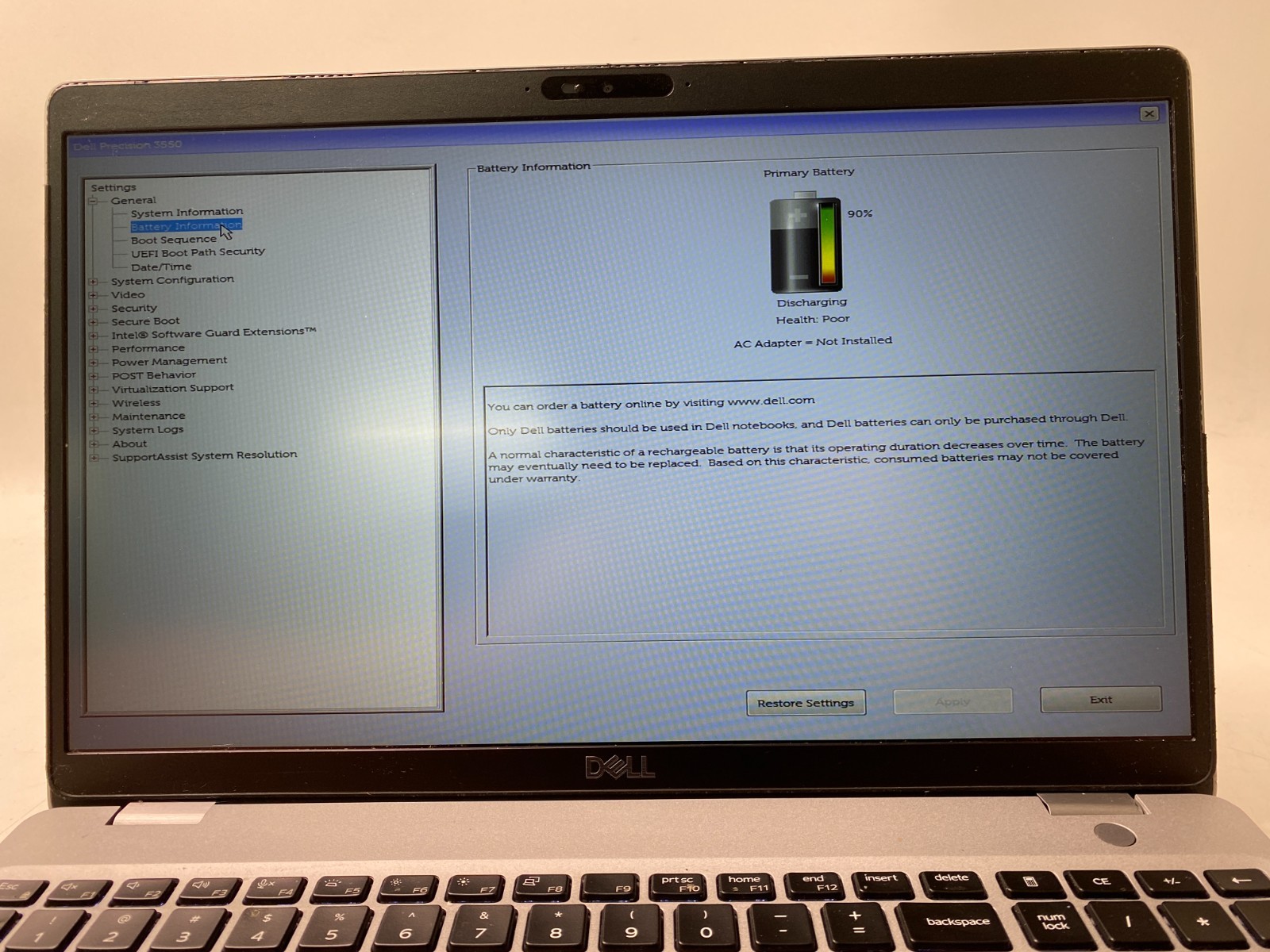 Dell Precision 3550 i5-10310u 4GB DDR4 No SSD Heavy Wear – PARTS