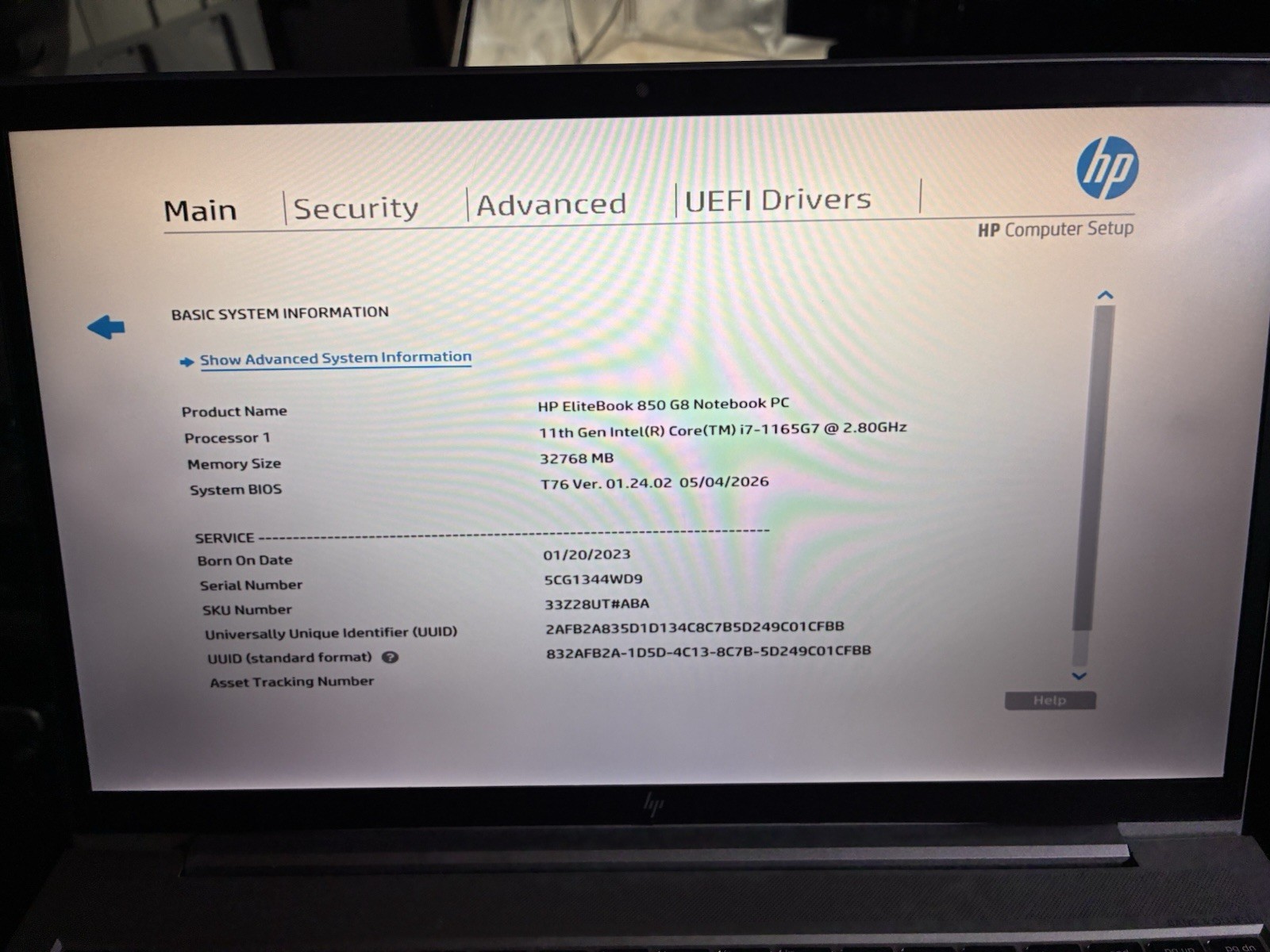 HP HP EliteBook 850 G8 Notebook PC i7-1165G7 2.80 GHz 32GB RAM 512GB Windows 11