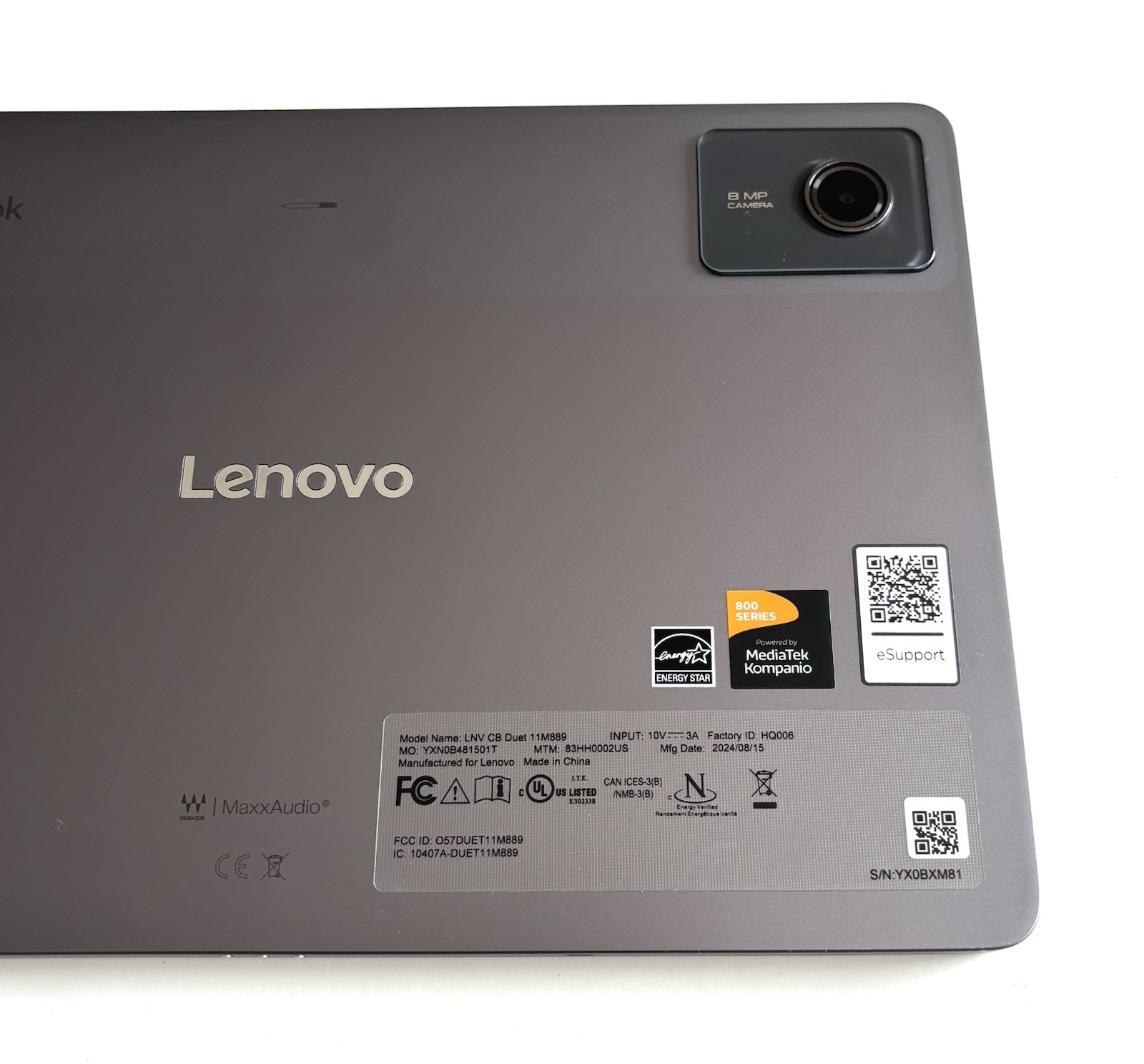 Lenovo Duet 11M889 13.3″ Touch Laptop Kompanio 838 8GB 128GB SSD ChromeOS