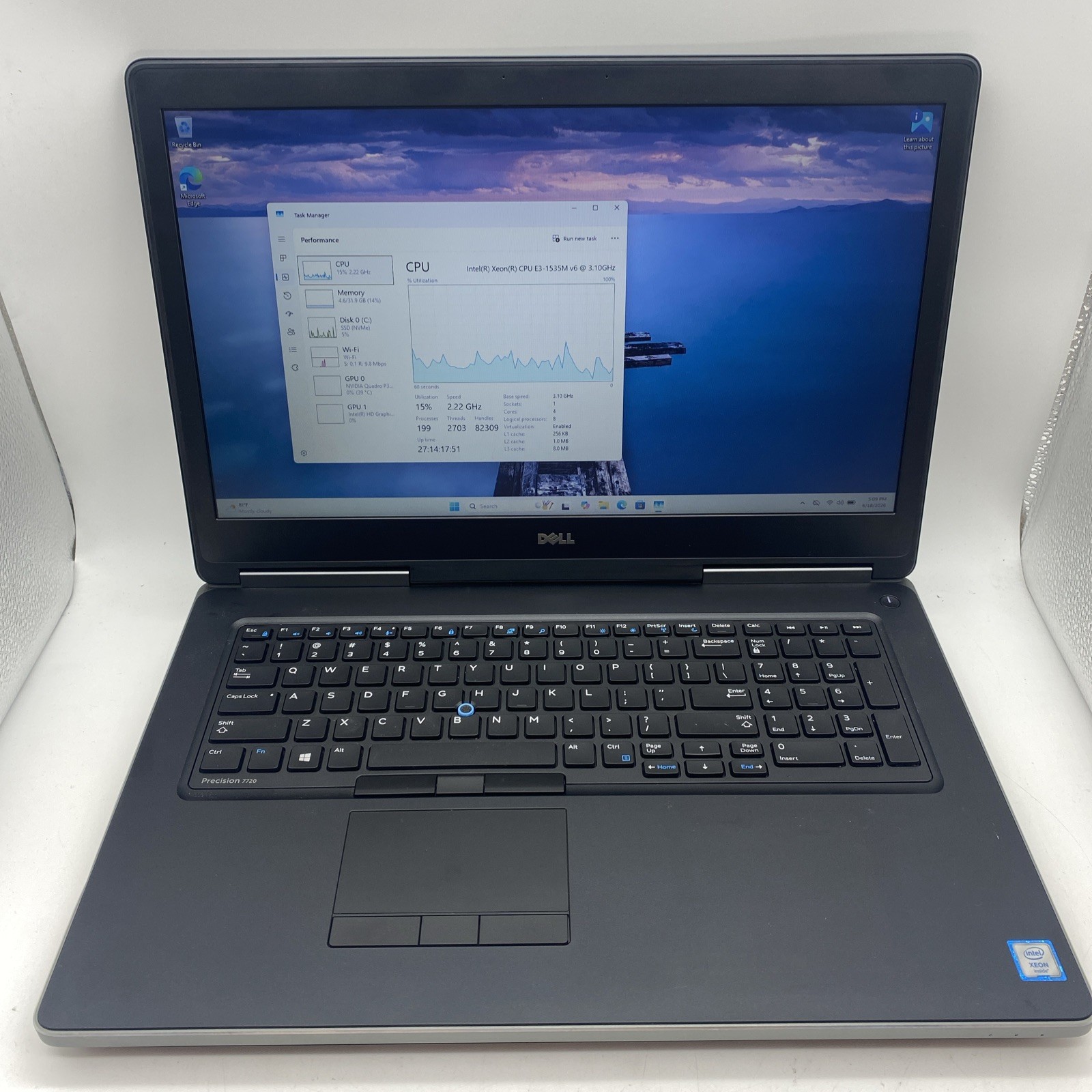 DELL Precision 7720 17.3 Laptop Xeon 3.10 GHZ E3-1535M 32GB RAM 1TB SSD (L33)