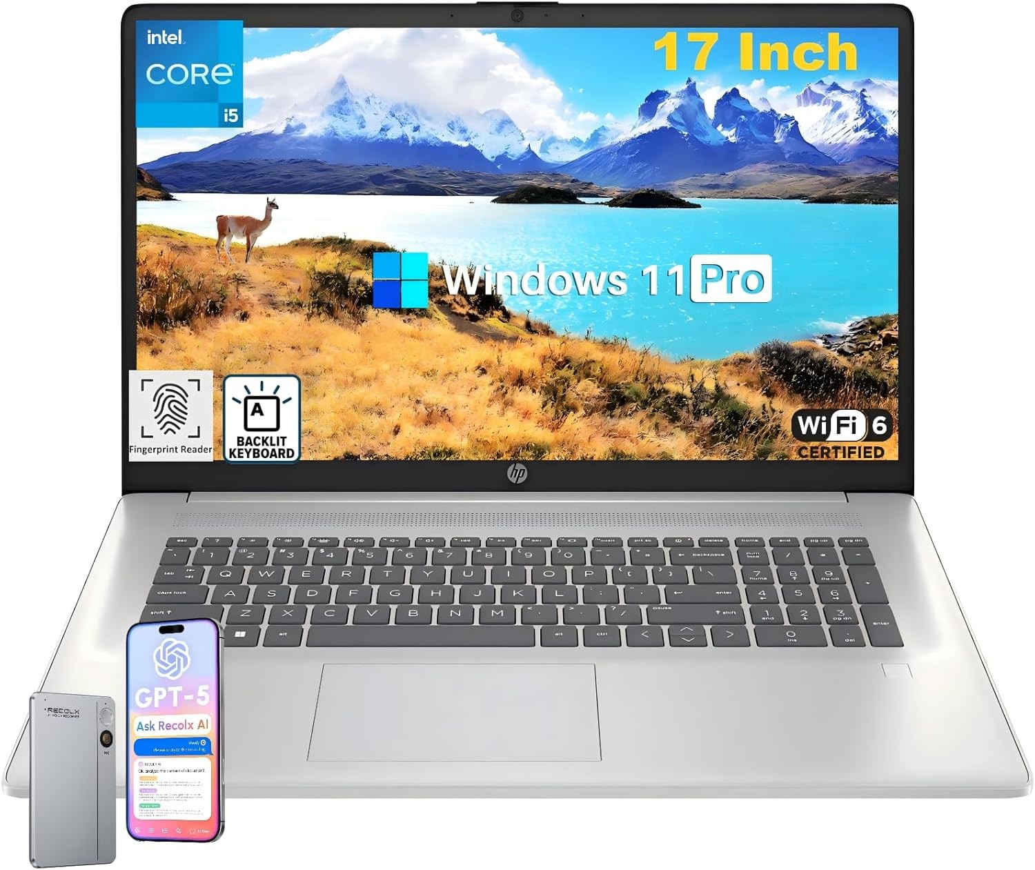 HP 17.3″HD+ Laptop – Backlit Intel Core i5-1334U 10cores – 16GB RAM 1TB SSD W11P