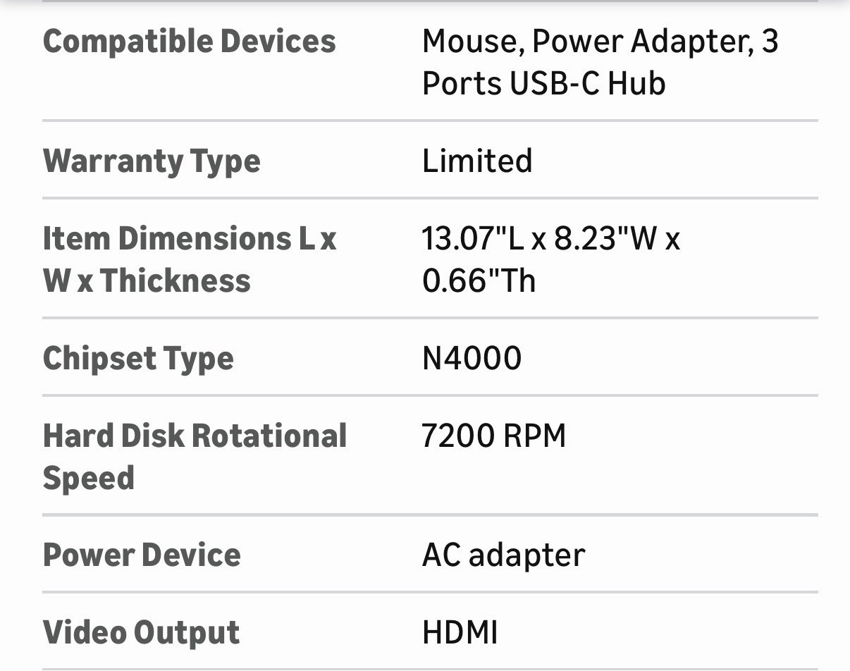 Saintdise Laptop Computer 14” Dual-Core Cerelon N4000 6GB RAM 128GB SSD (T6)