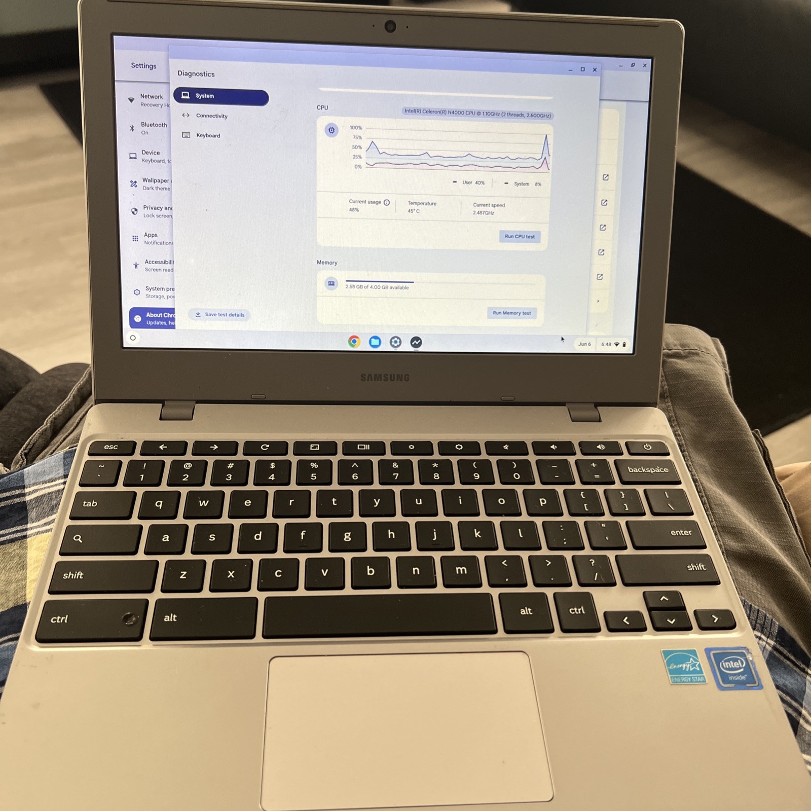 Samsung Chromebook 11.6″ (32GB SSD, Intel Celeron Processor N4000, 1.10 GHz, 4GB