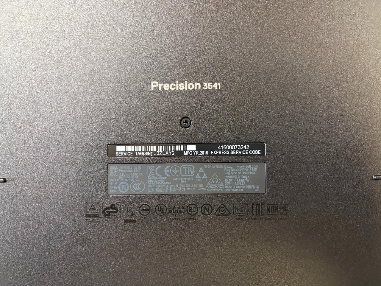 Dell Precision 3541 Intel Core i5-9400H Processor 4GB RAM 500GB HDD
