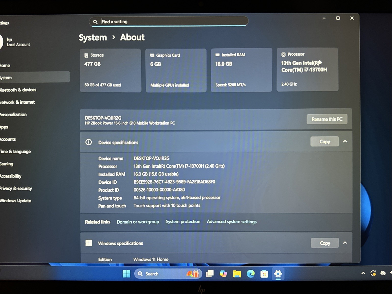 HP ZBook Power 15.6”G10 Workstation PC Core i7 13H 16GB, 512GB RTX A1000 ✅