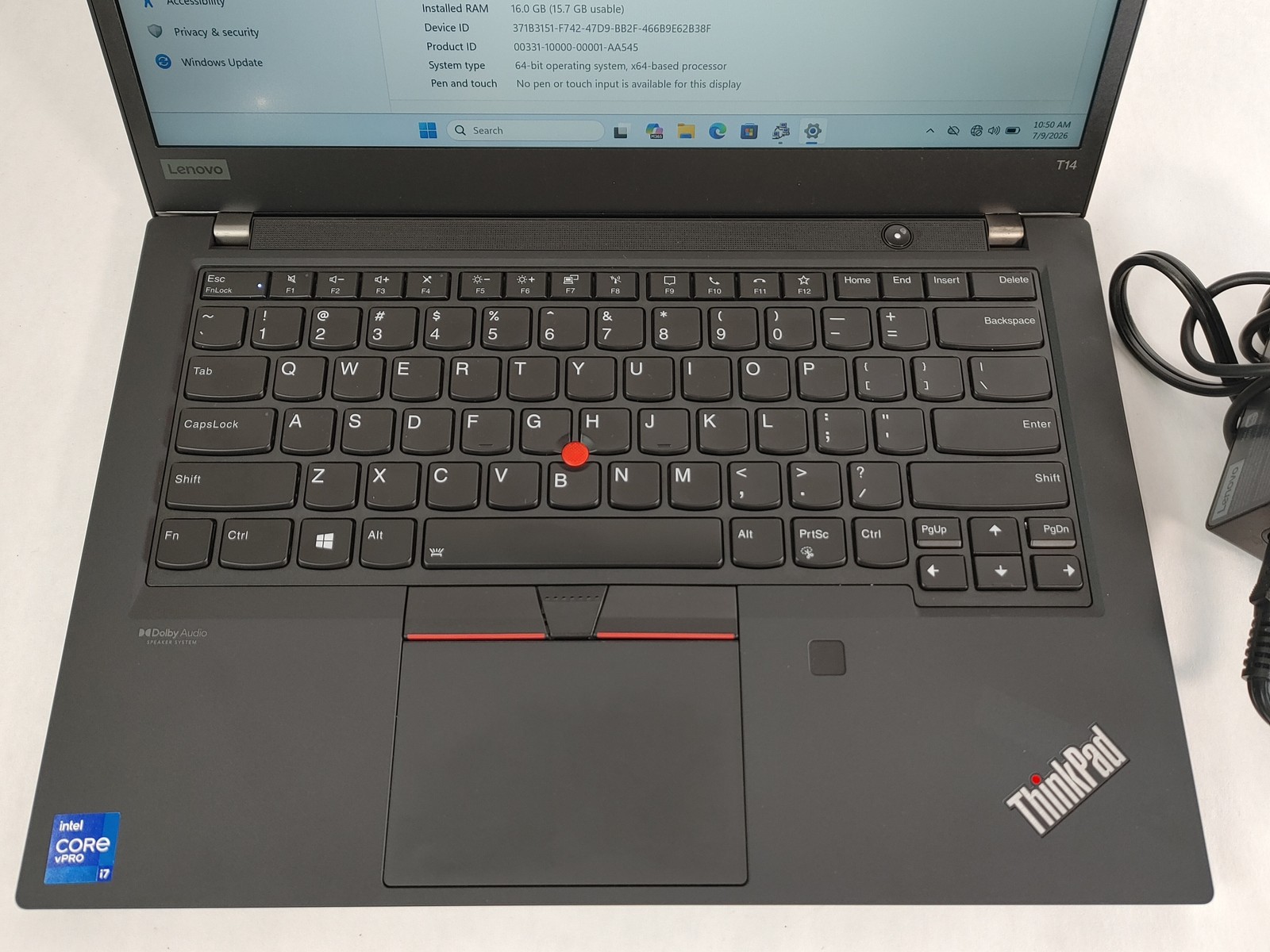 Lenovo ThinkPad T14 Gen 2 Core i7-1185G7 3.00 GHz 16 GB DDR4 256 GB NVMe Windows