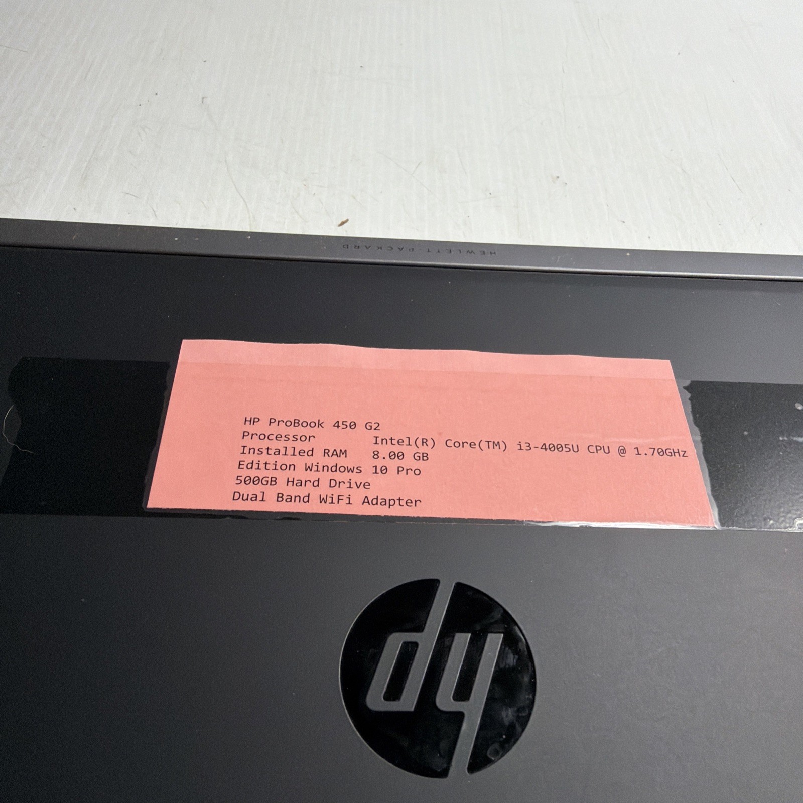 Hp Probook 450 G2 15″ Laptop i3-4005u 8gb Ram 500gb HDD Windows 10 Pro