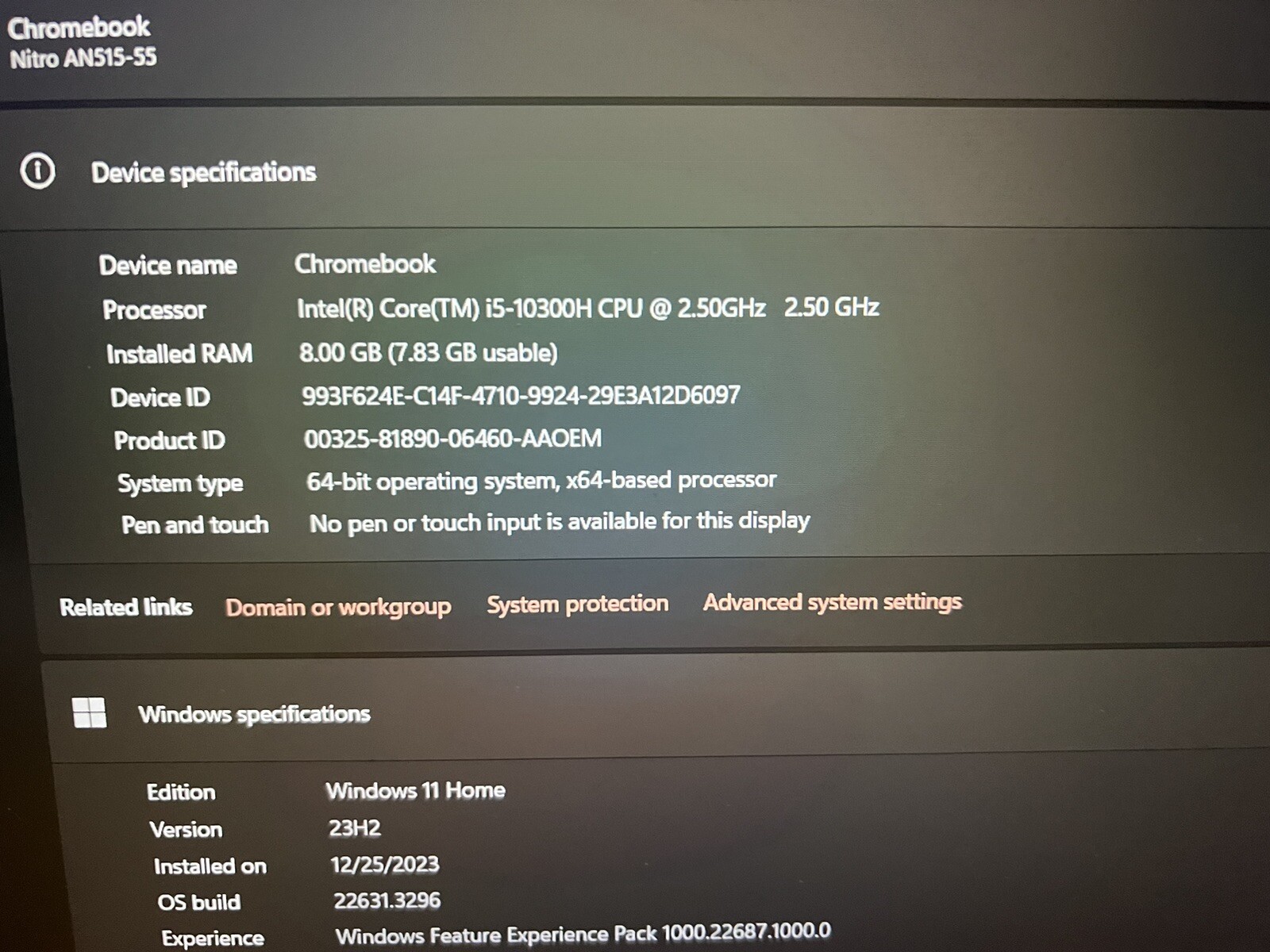 Acer Nitro I5 500GB