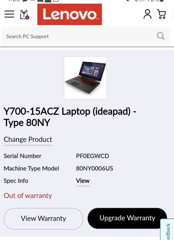 Lenovo Y700-15ACZ Ideapad 80NY Gaming Laptop Keypad Lights Up Red Read All Photo