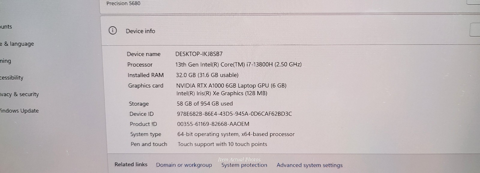 DELL PRECISION 5680 4K UHD+ OLED Touch Scree i7-13800H 32GB 1TB SSD RTX A1000