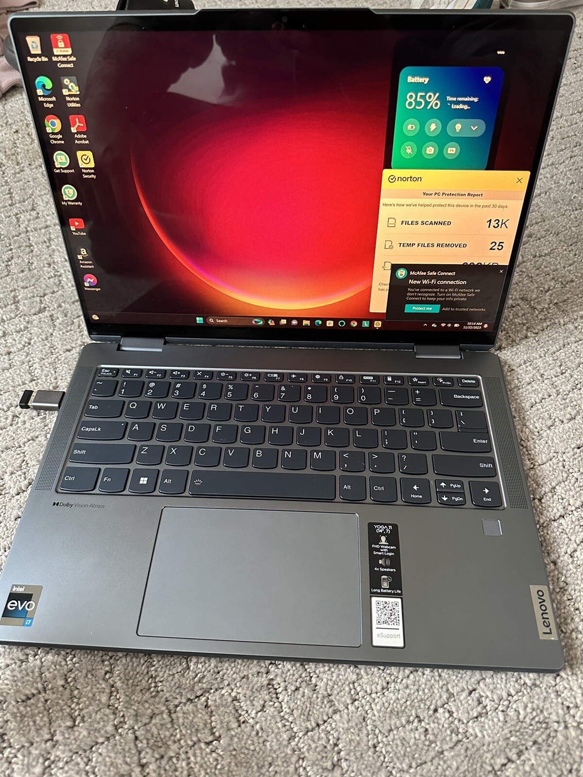 Lenovo – Yoga 7i 2-in-1 14″ 2.2K Laptop – Intel Evo Platform – Intel Core i7-…