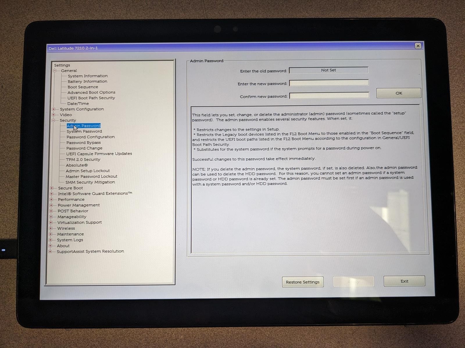 DELL LATITUDE 7210 2-IN-1 i5-10310U @ 1.70GHz, 8GB RAM, NO HDD/OS