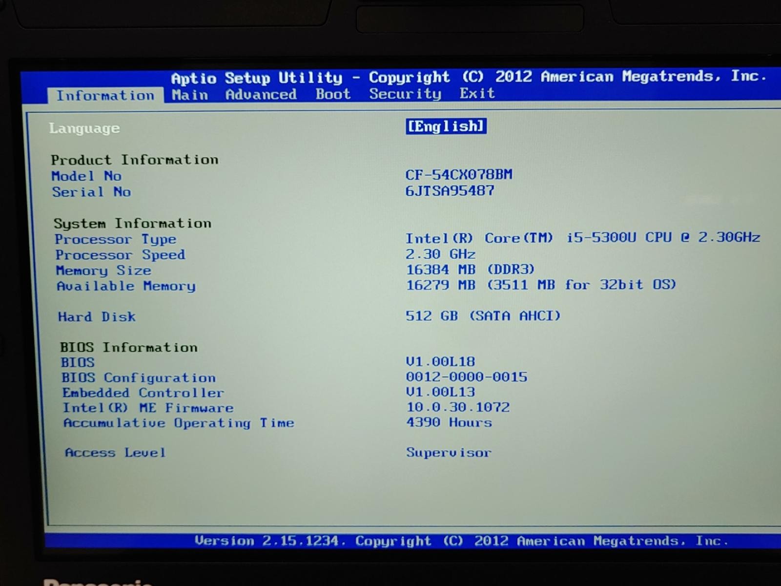 Panasonic Toughbook CF-54 MK1 14″ i5-5300U 16GB 512GB 4G LTE *NO OS/NO AC* (A+)