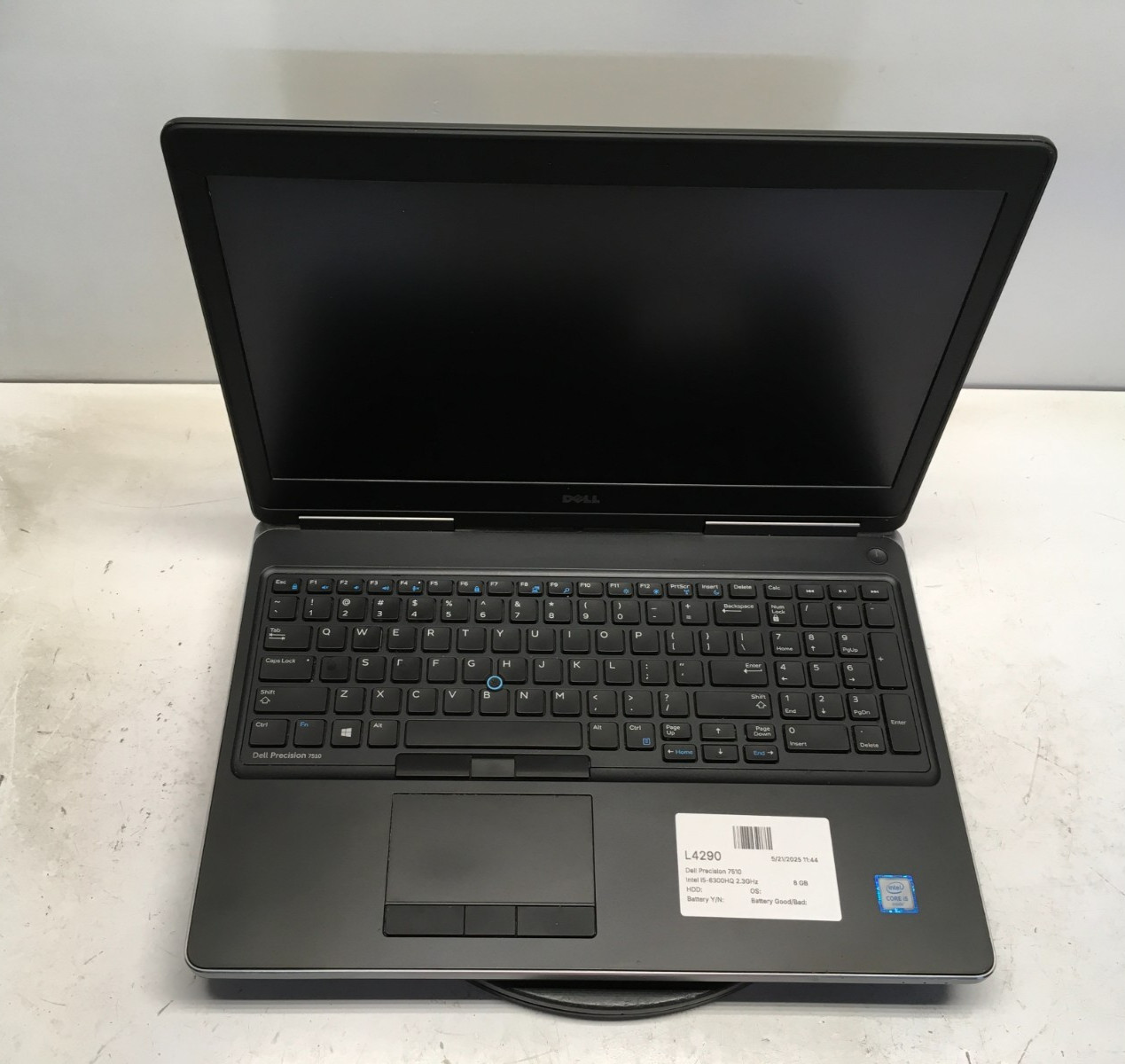Dell Precision 7510 Intel i5-6300HQ 2.3GHz 8 GB NO HDD/Battery