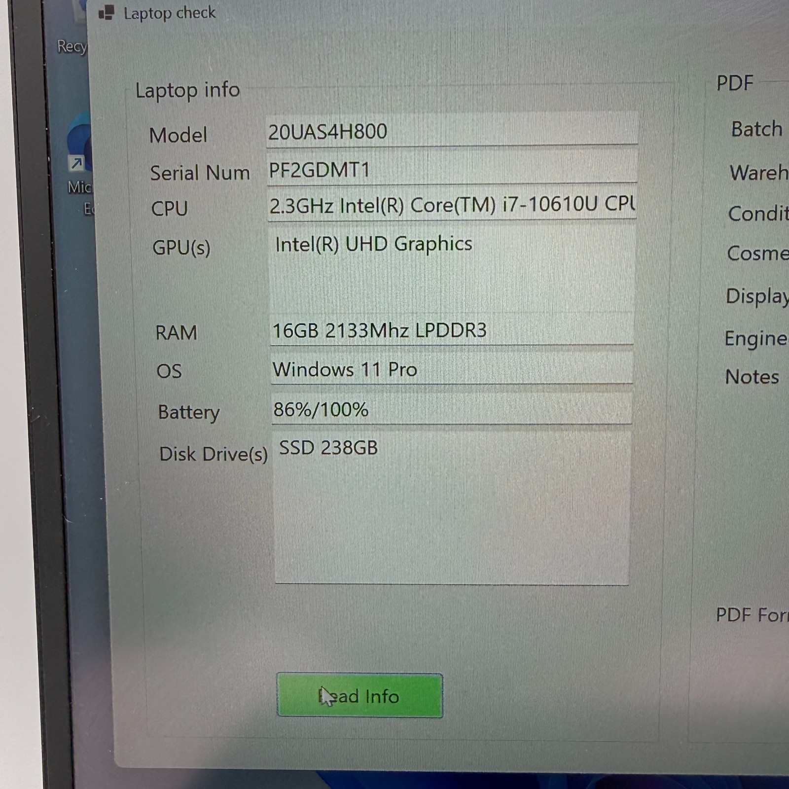Lenovo ThinkPad X1 Carbon gen 8. i7 10510U 1.60GHz 16GB RAM 256GB SSD 14″ FHD