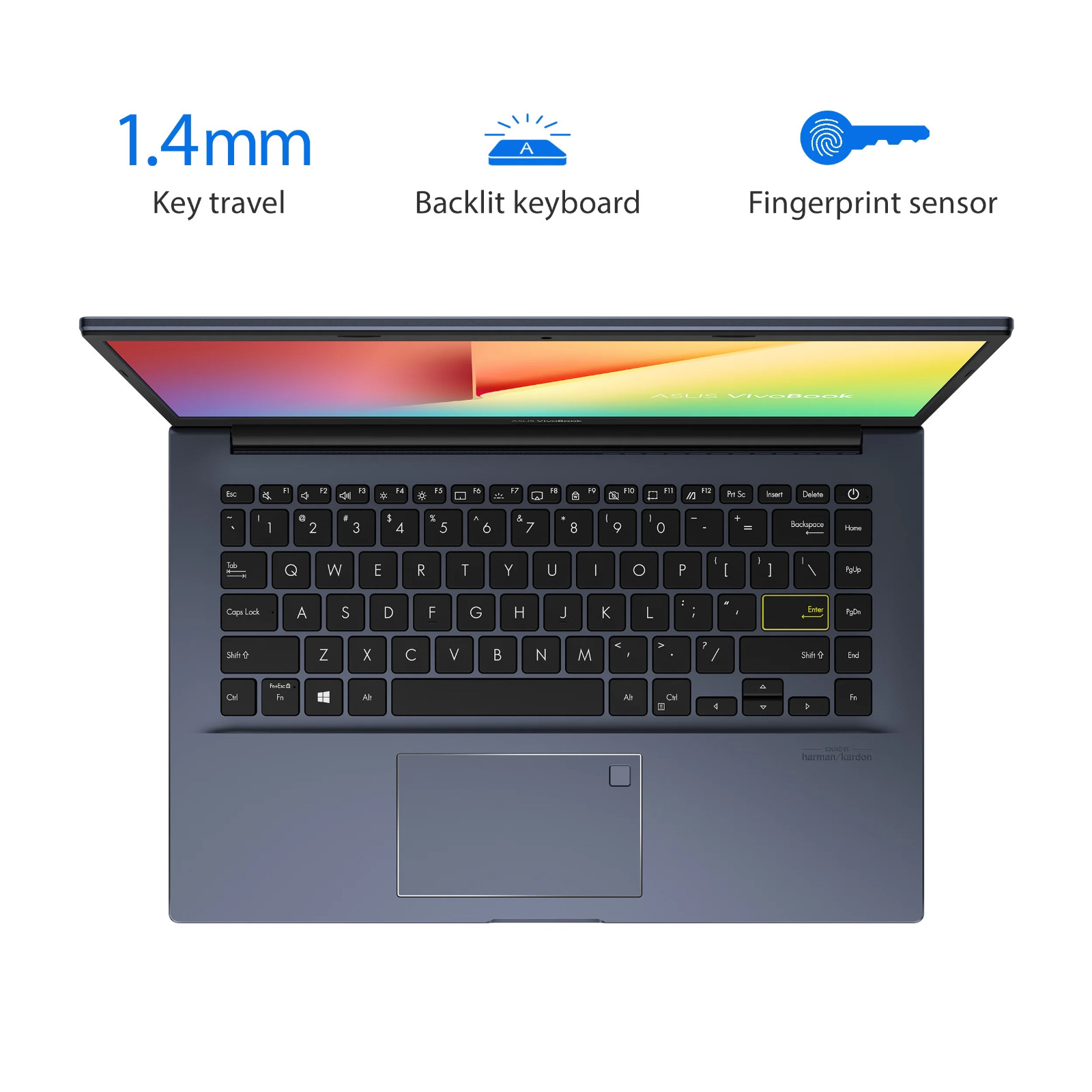 ASUS VivoBook Laptop 14″ Office 2024 AMD Ryzen 5 8GB RAM & 256GB SSD Backlit Pro
