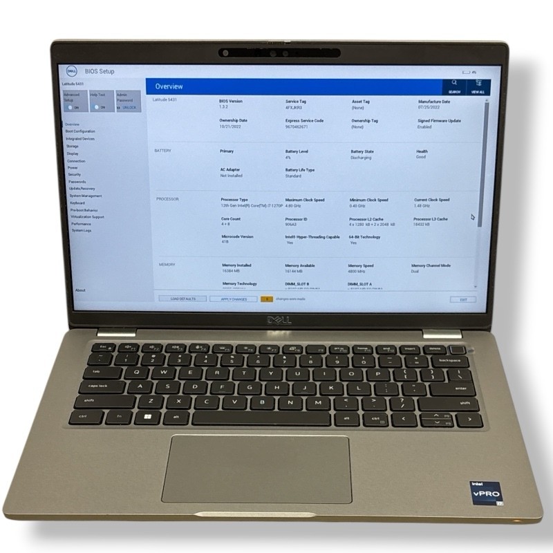 DELL LATITUDE 5431 FHD i7-1270P 16GB No HDD/OS MX550 Laptop ~ (Bios Locked)