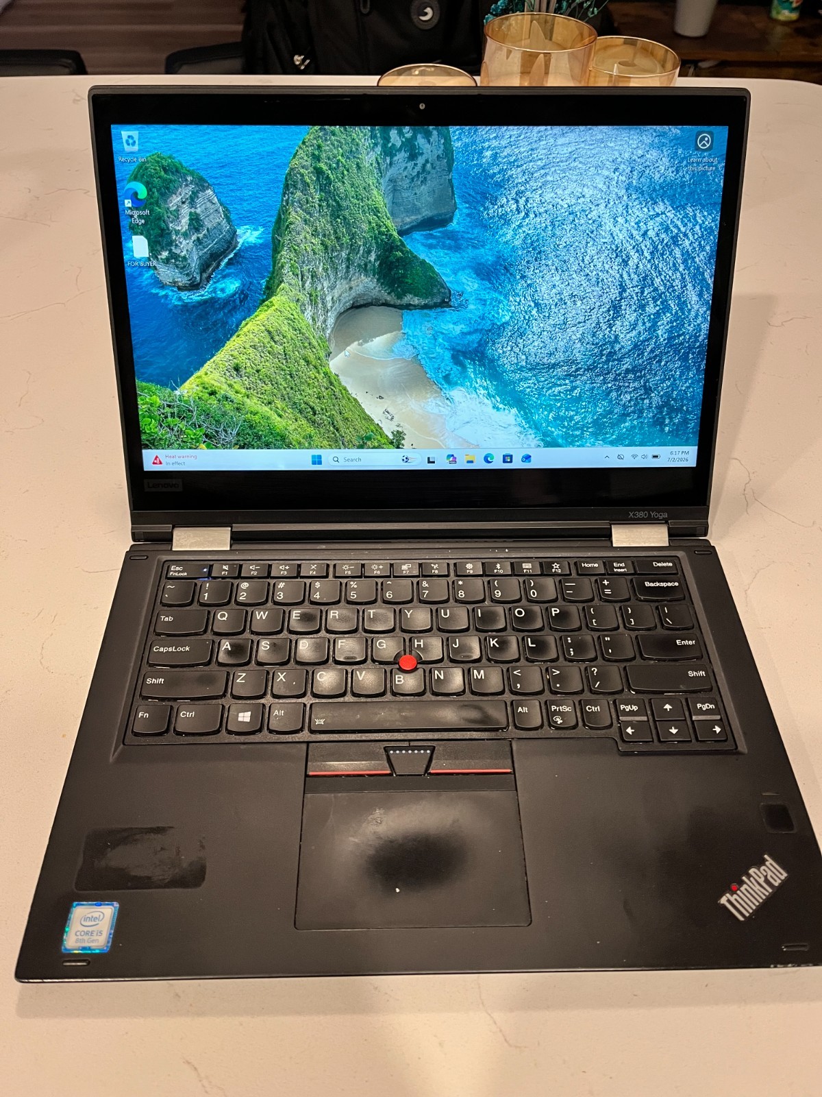 WORKING Lenovo ThinkPad X380 Yoga 13.3″ i5-8250U 128GB SSD 8GB DDR4 Black laptop