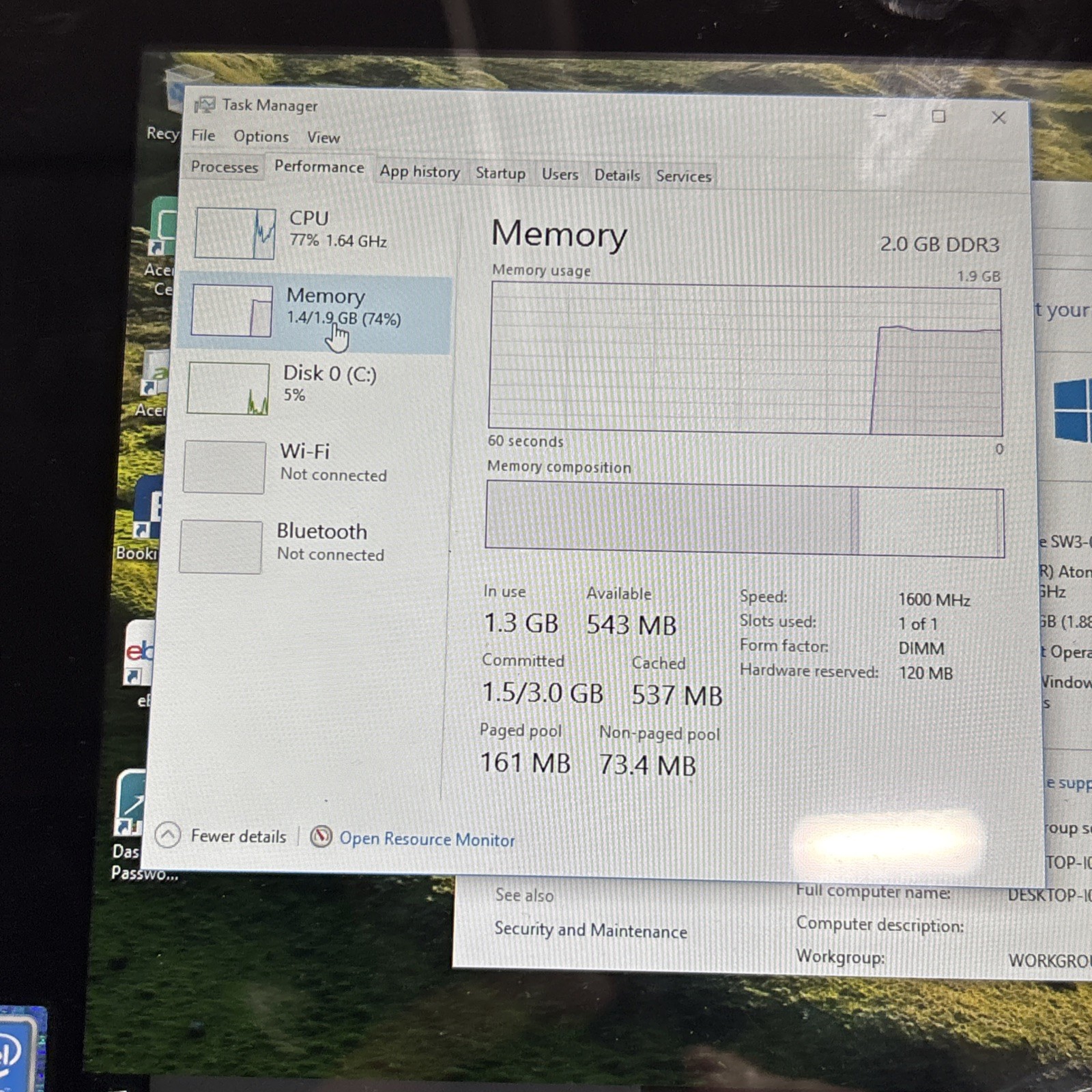 Acer Aspire 10e SW3-016 2-in-1 Multi-Touch Laptop/Tablet 1.44 GHz Windows 10