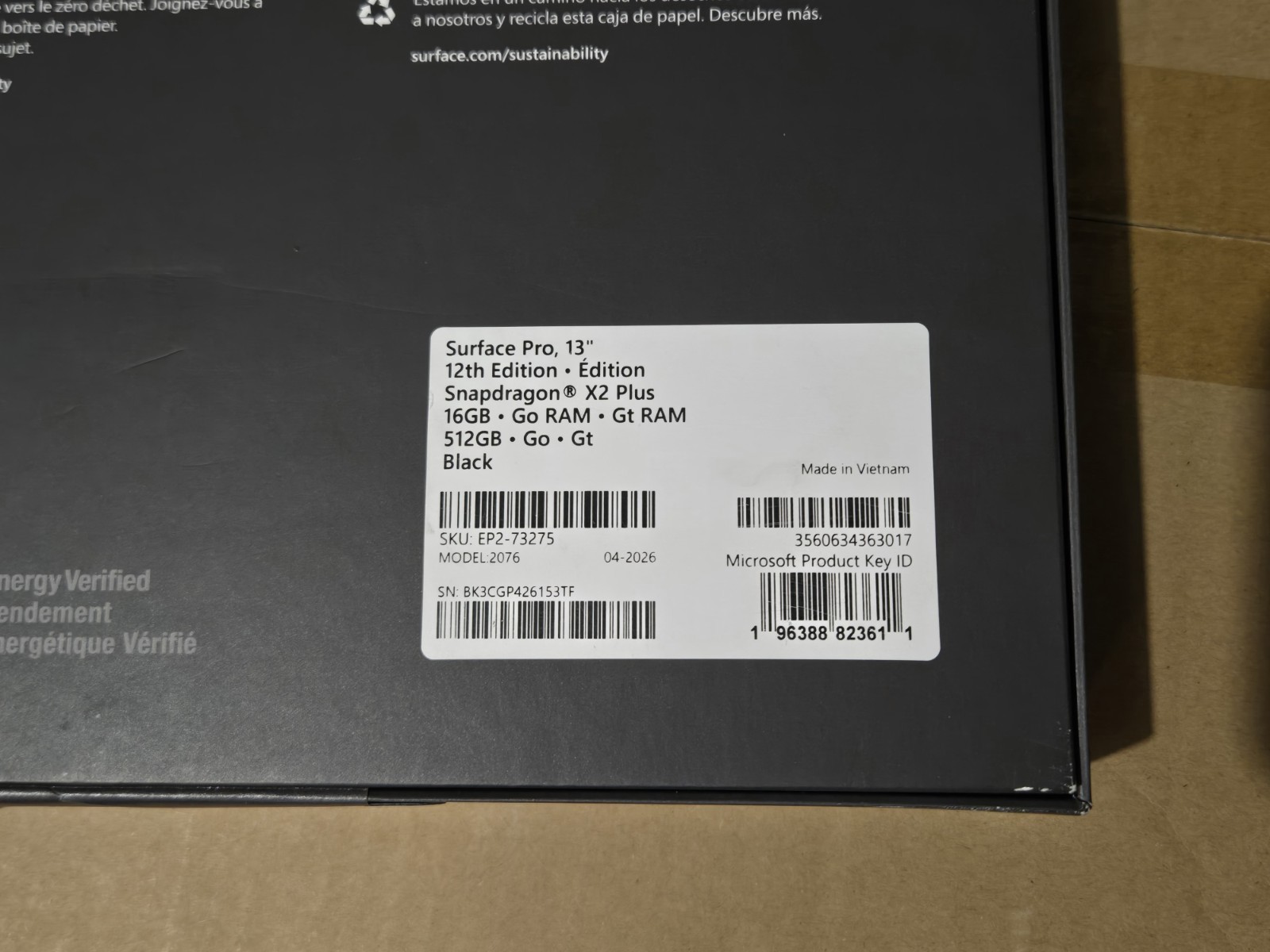 Microsoft Surface Pro 13″ Touchscreen Snapdragon X2 Plus 16GB RAM 512GB Black