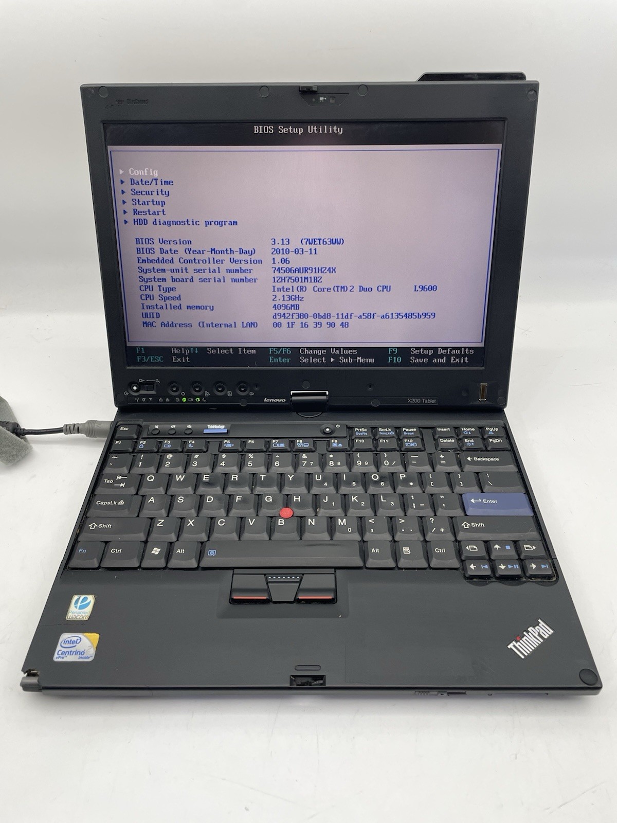 🔥🔥🔥 Lenovo ThinkPad X200 7450-6AU 12″ Tablet Intel C2D No HDD No OS