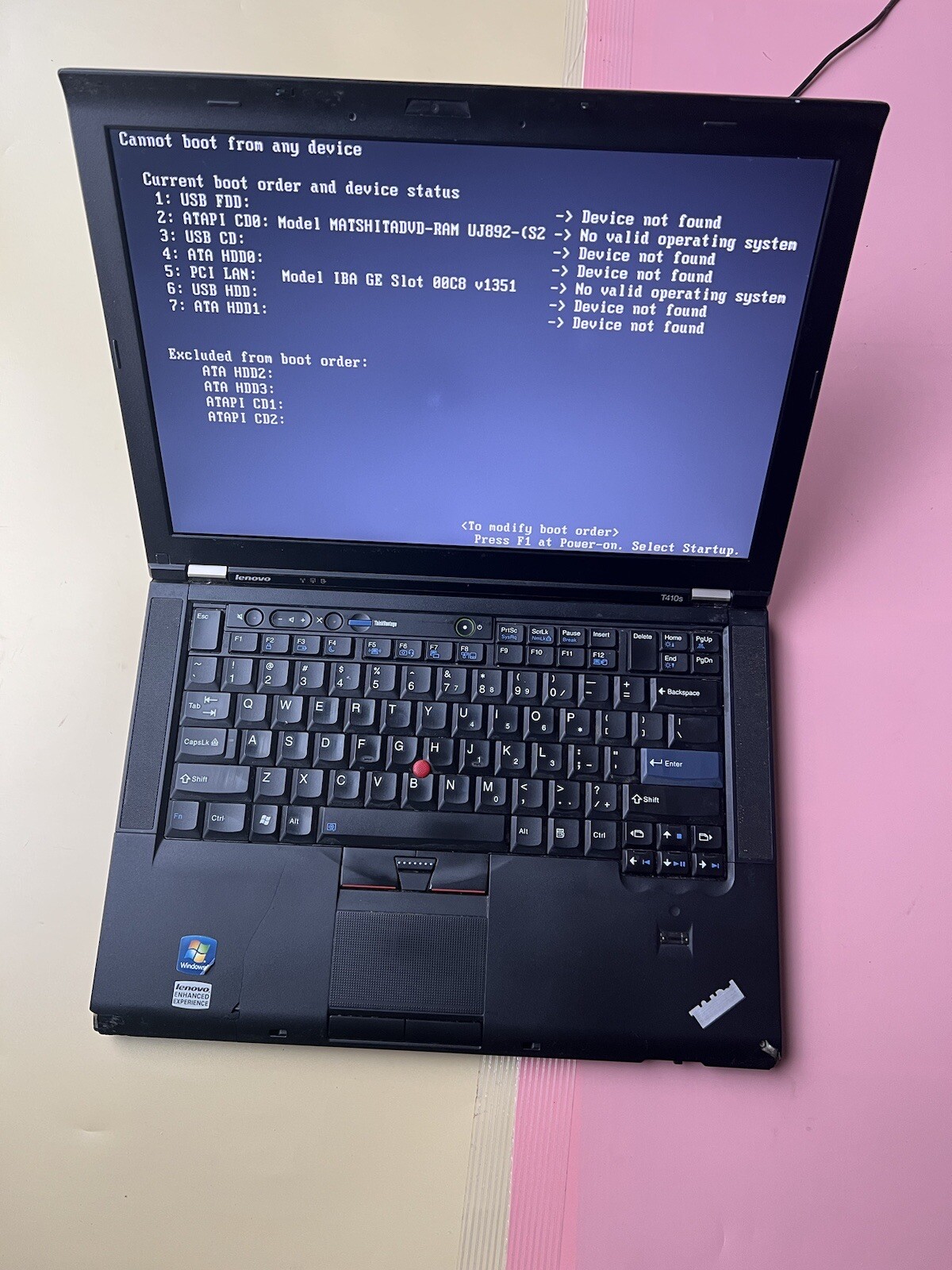 LENOVO THINKPAD T410s Core i5 M520 2.40GHz 2GB RAM 0GB HDD BIOS TESTED