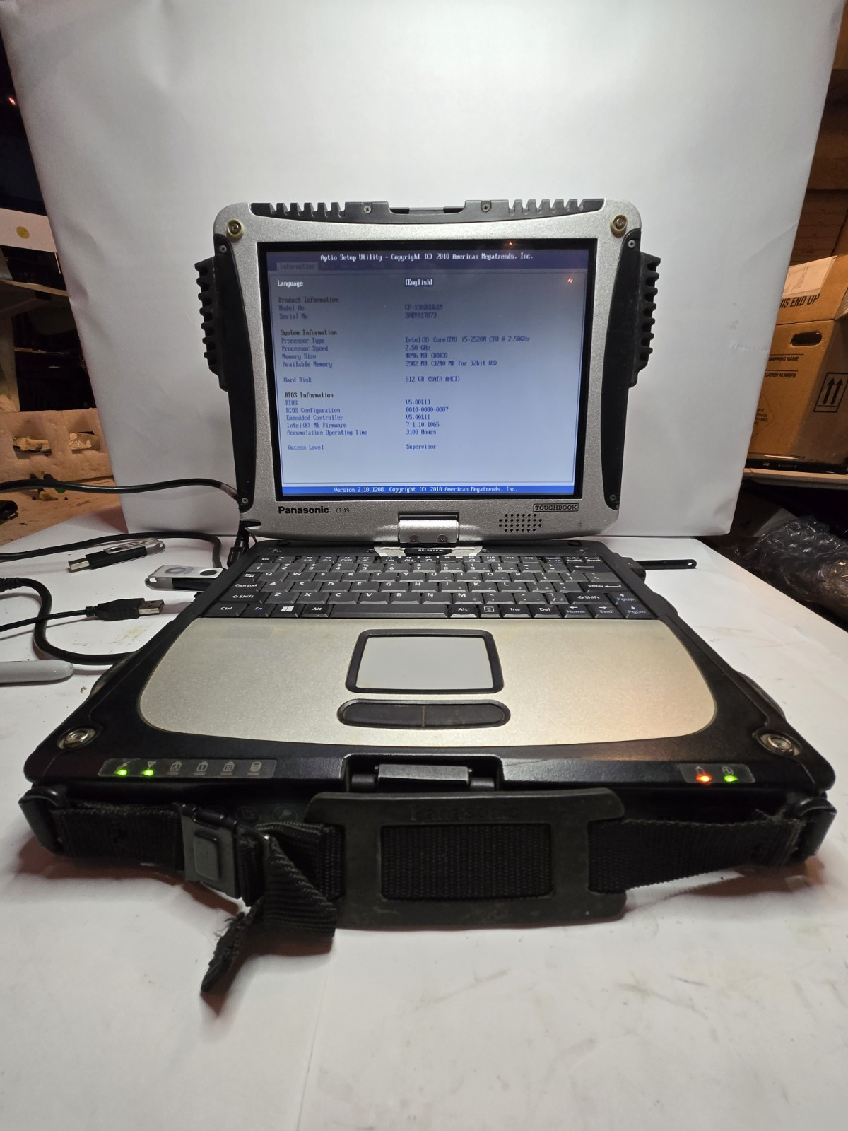 Panasonic Toughbook CF-19 MK5, i5 2520M 2.5GHz, 8GB RAM 512GBSSD Touch Win10P 3G