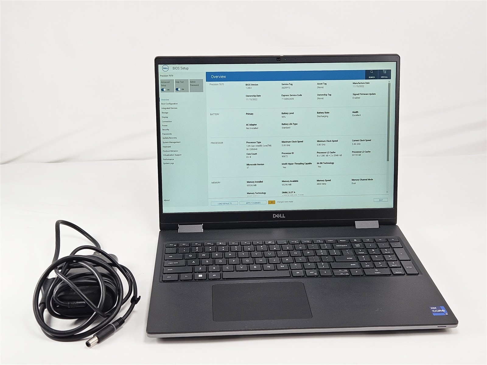Dell 16″ Precision 7670 64GB RAM 2TB SSD i9-12950HX RTX A2000 Workstation