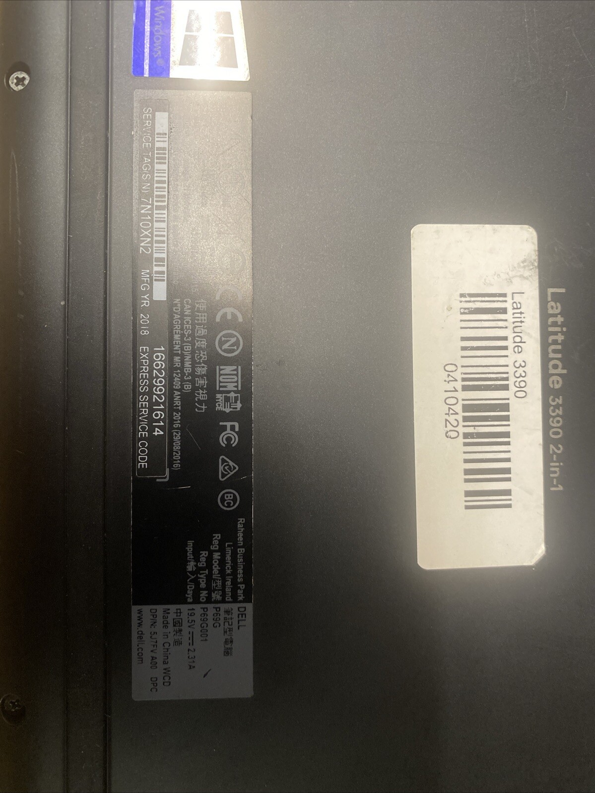 Dell Latitude Touch 3390 2-in-1 i5-8350U 1.6GHz 8GB RAM 256GB SSD Win10
