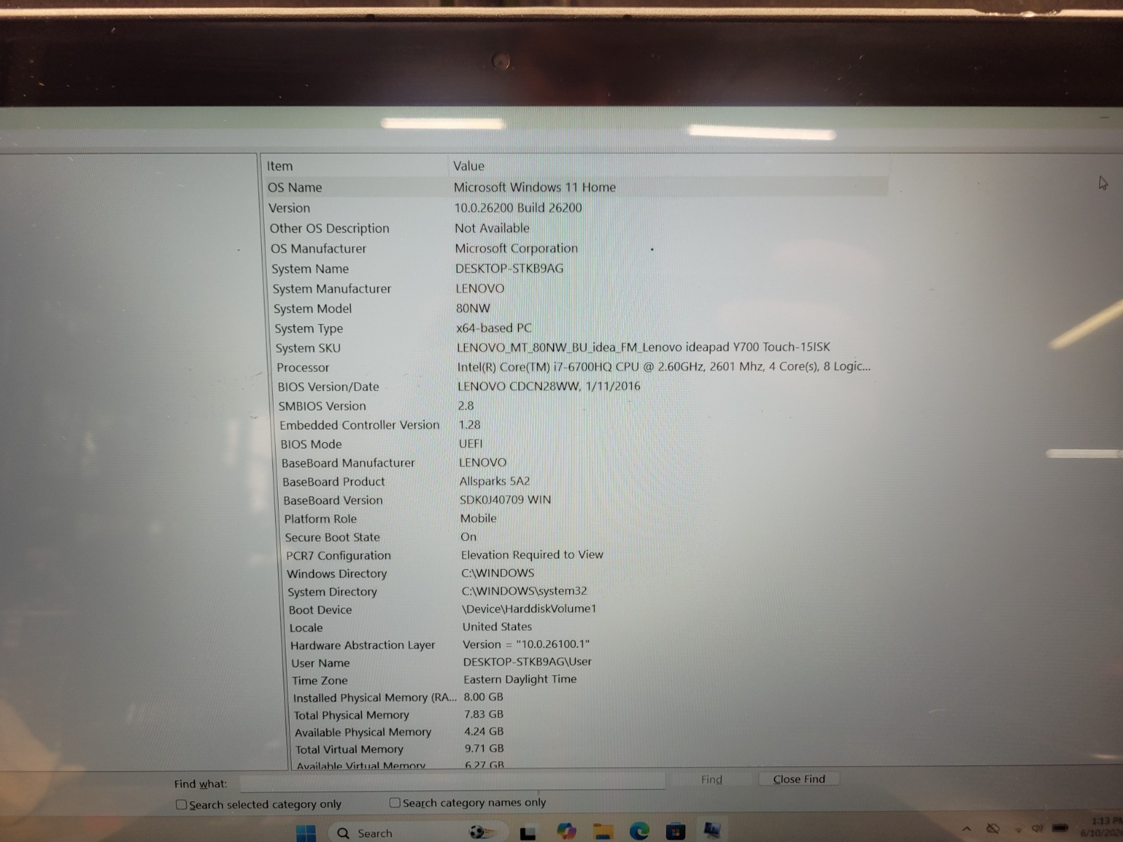 Lenovo IdeaPad Y700 Touch -15ISK 15.6” i7-6700HQ 8GB RAM 256GB SSD GTX 960M 4GB