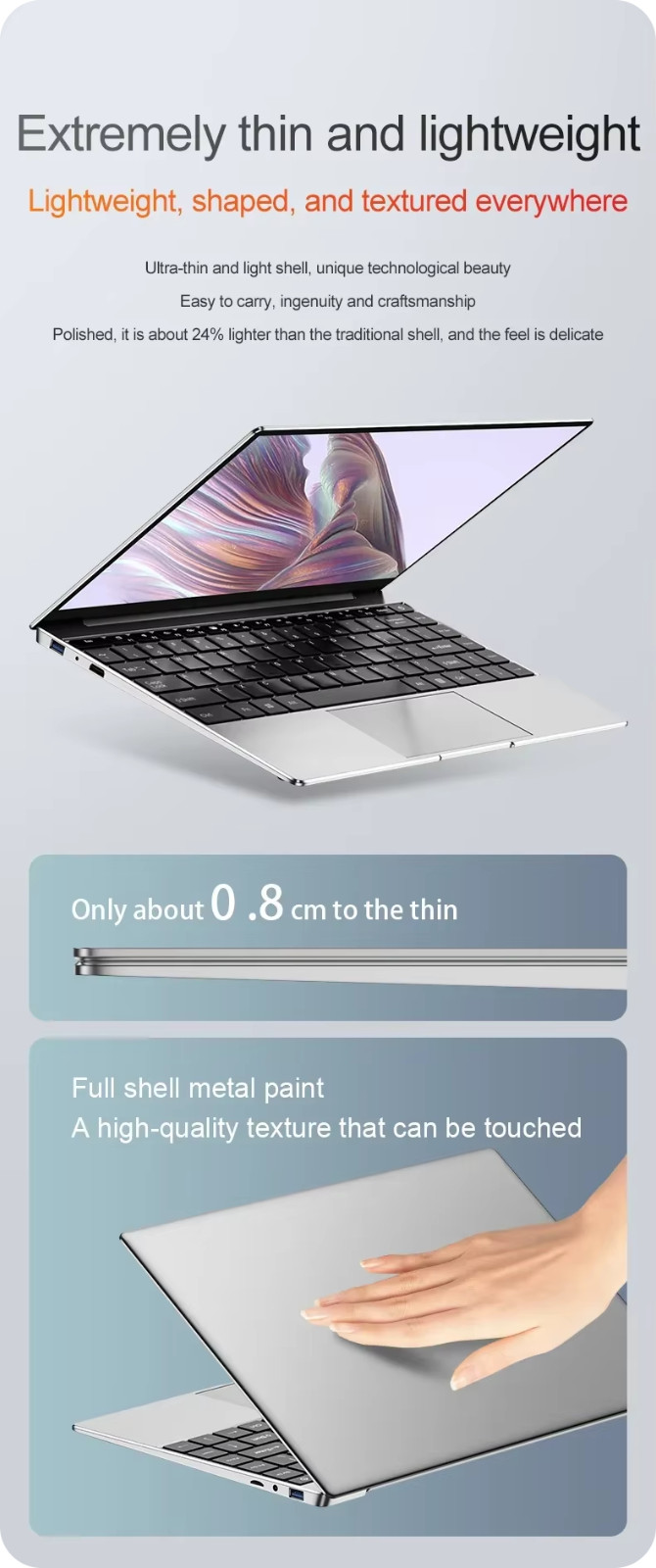 14.1″Ultra Slim Laptop 16GB RAM SSD Intel N3700 Notebook 1920*1080