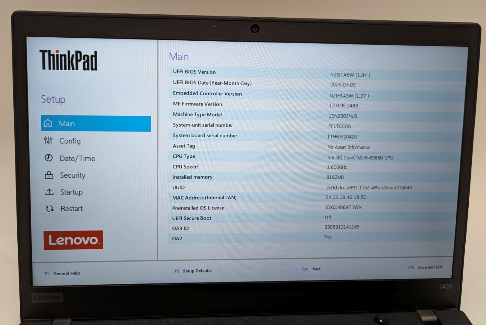 Lot of 2 Lenovo ThinkPad T490 14″ Laptop Intel Core i5-8365U 1.60GHz 8GB RAM