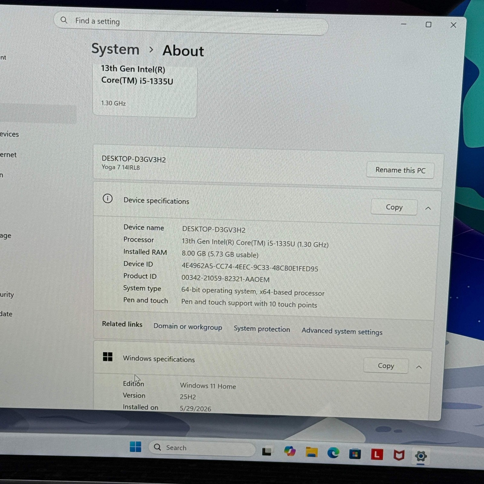 Lenovo Yoga 7 2-in-1 14IRL8 14″ i5-1335U 1.3GHz 8GB RAM 512GB SSD
