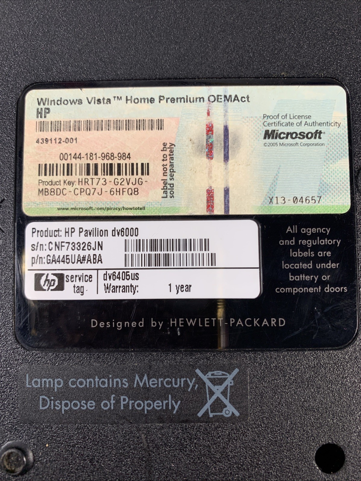 HP Pavilion Entertainment PC Laptop DV6000 “PARTS ONLY NOT WORKING”