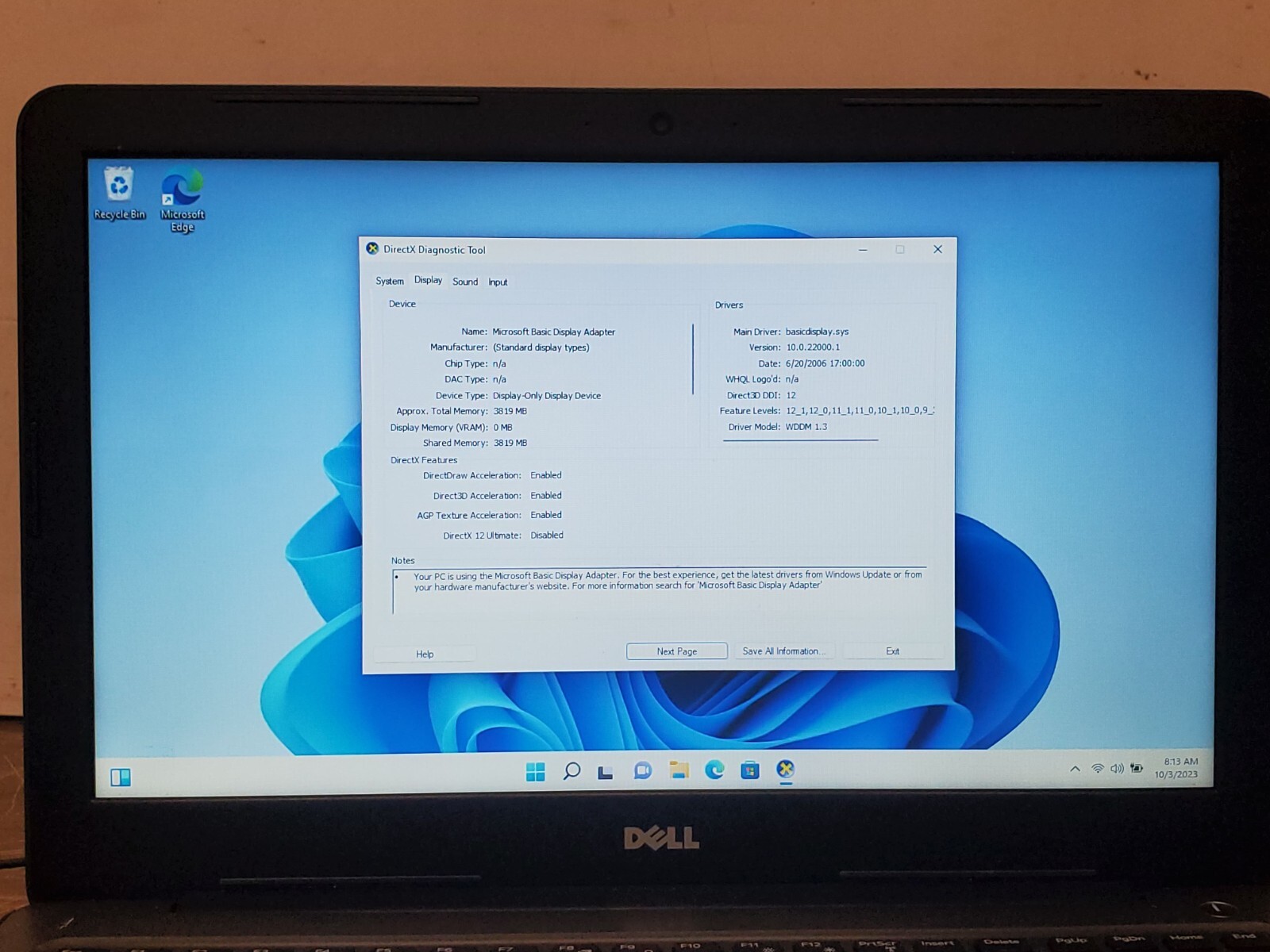 Dell Inspiron 5565 AMD A9-9400 2.4 GHz 8 GB RAM 1 TB HDD 15.6″ READ JW4JYL2