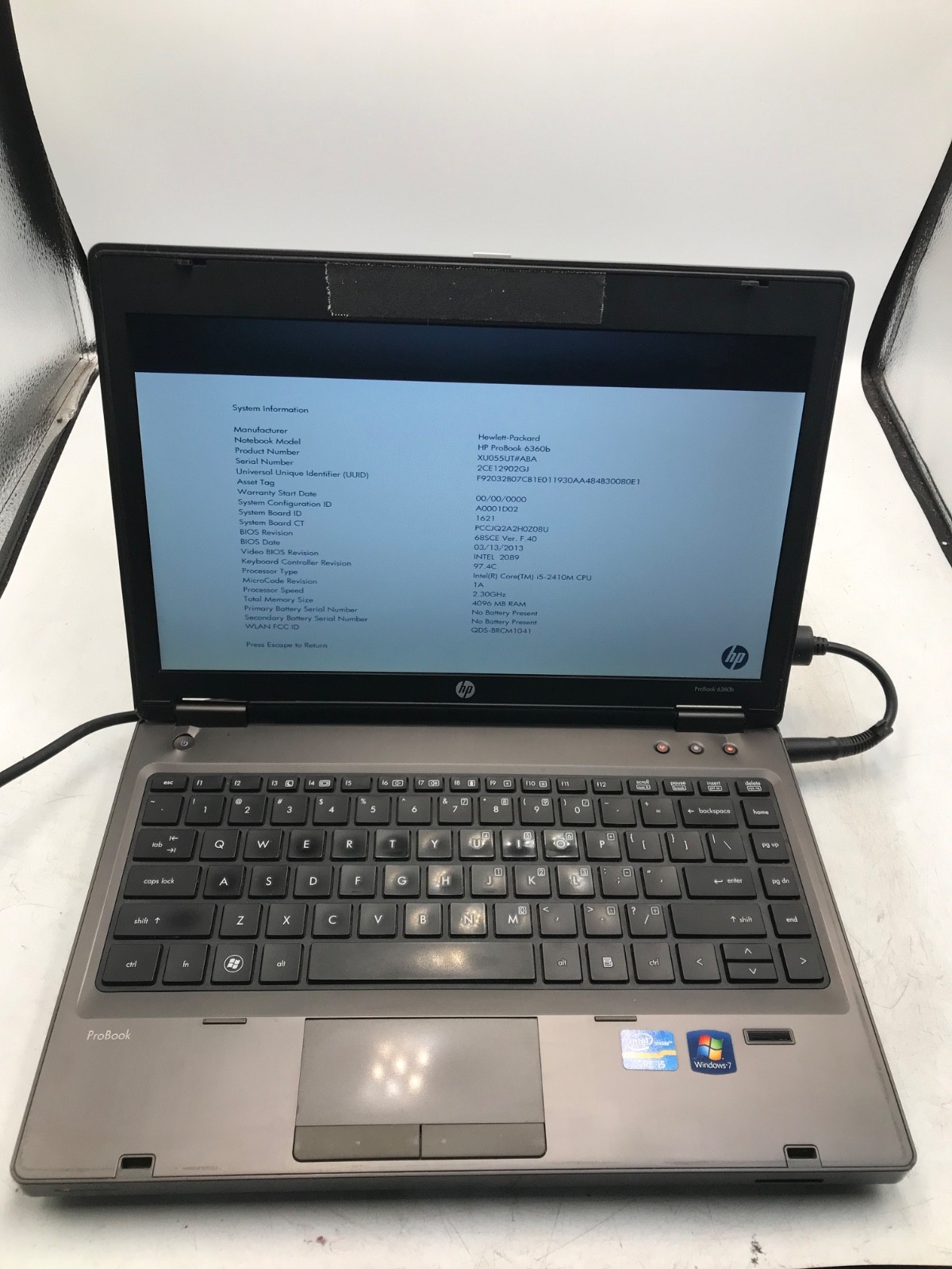 HP ProBook 6360b Intel Core i5-2410M 2.3GHz 13″ Laptop C-GRADE -MZ
