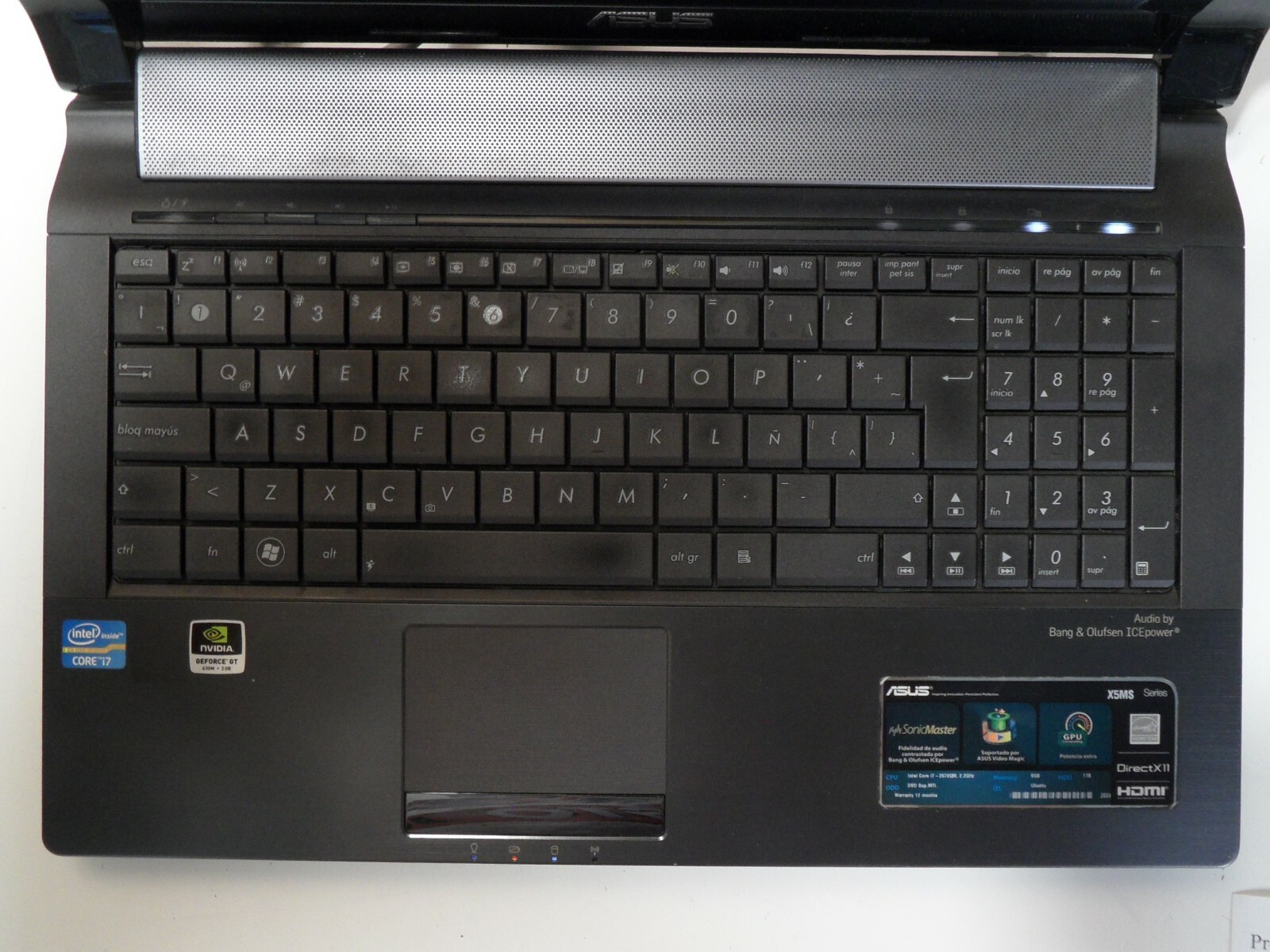 ASUS X5MS N53SM Laptop 4 Parts Booted Windows 10 1TB i7-2670QM Spanish