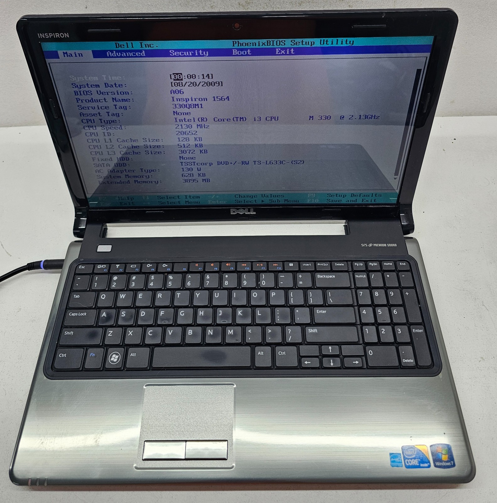 Dell Inspiron 1564 15.6″ Laptop Intel i3 M 330 3GB Ram NO HD/OS/BATT (FL)