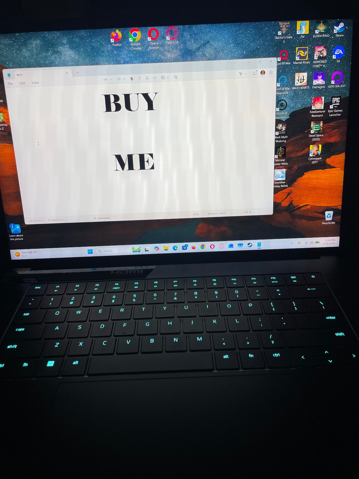 Razer Blade 16 32GB RAM, Nvidia RTX 4090 w/ 16 GB VRAM, 2 Terabytes SSD