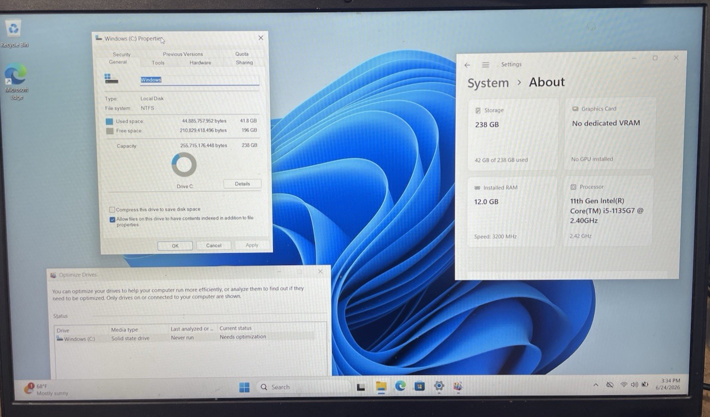 Lenovo IdeaPad 3 15ITL6 Intel Core i5-1135G7@2.40GHz 12GB RAM 256GB SSD WIN 11P