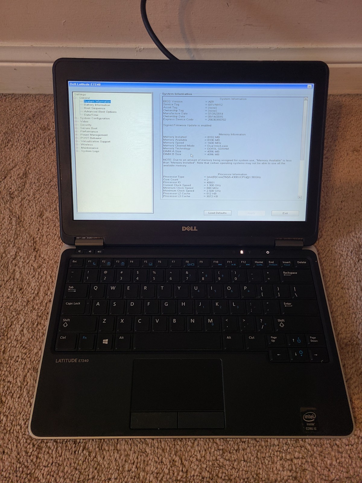 Dell Latitude E7240 – i5-4300U 8GB RAM 120GB SSD 12.5′ screen Win 11 + adapter
