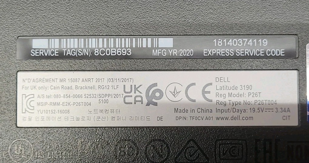 Dell Latitude 3190, Intel Celeron N4120 @ 1.1GHz, 4GB RAM, 128GB SSD, W10P