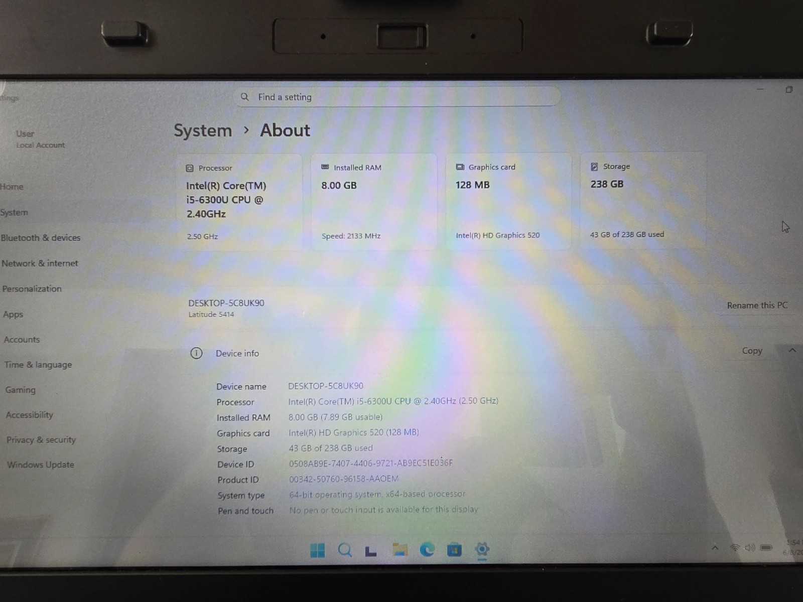 Dell Latitude 5414 Rugged 14″ i5-6300U 2.4GHz 8GB 256GB SSD Win 11 Pro