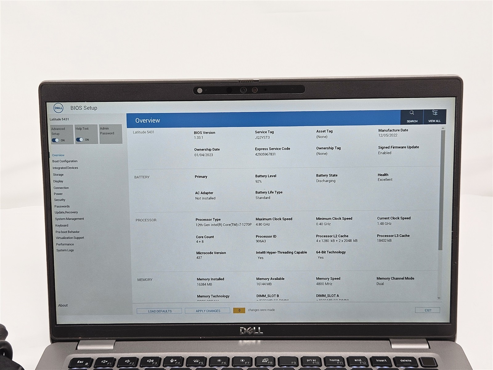 Dell i7-1270P Latitude 5431 256GB SSD 16GB RAM 14″ FHD HDMI Wi-Fi 6E No OS