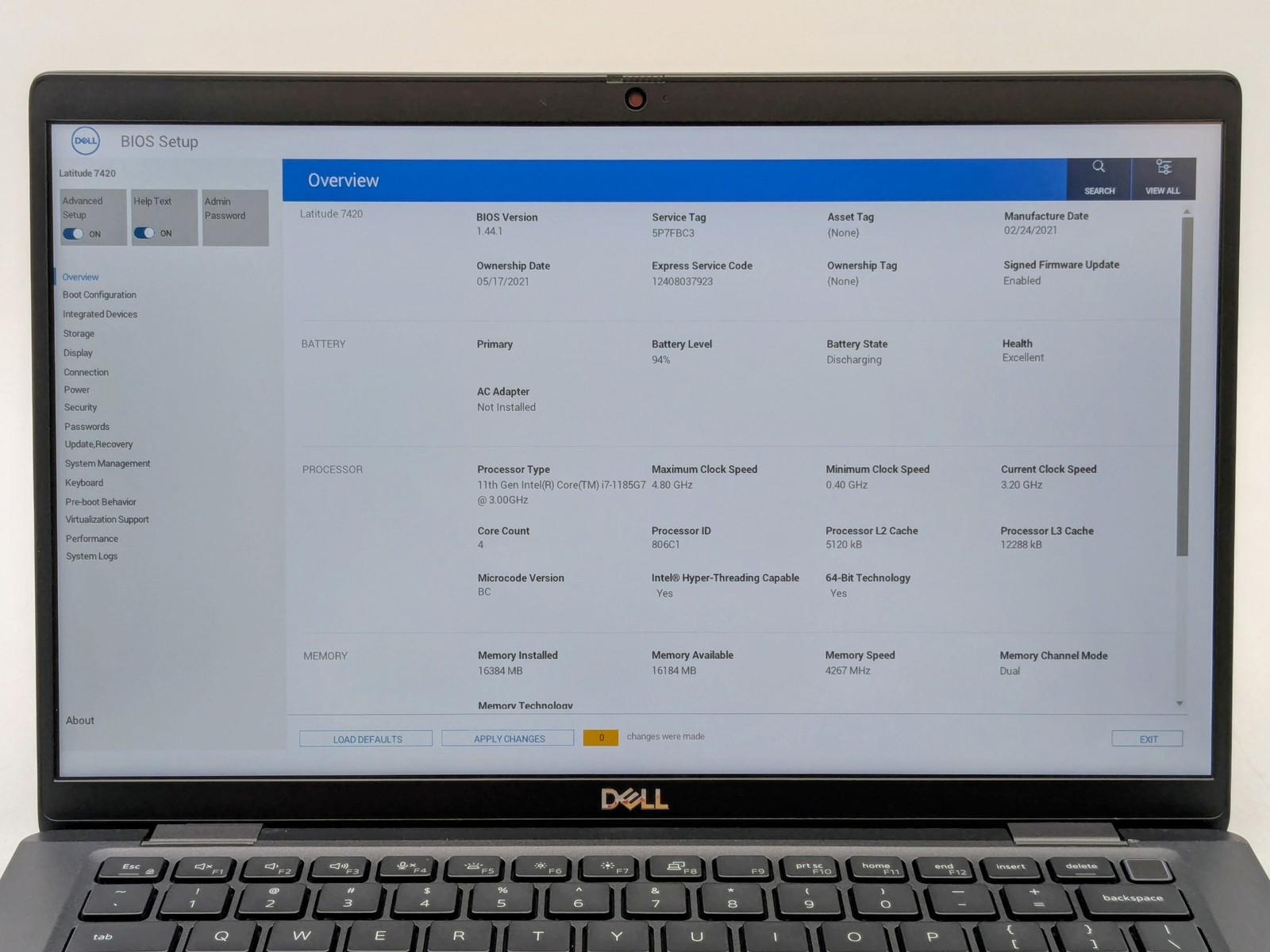 Dell Latitude 7420 14″ FHD I7-1185G7 256GB SSD 16GB W11P Webcam Backlit WiFi6