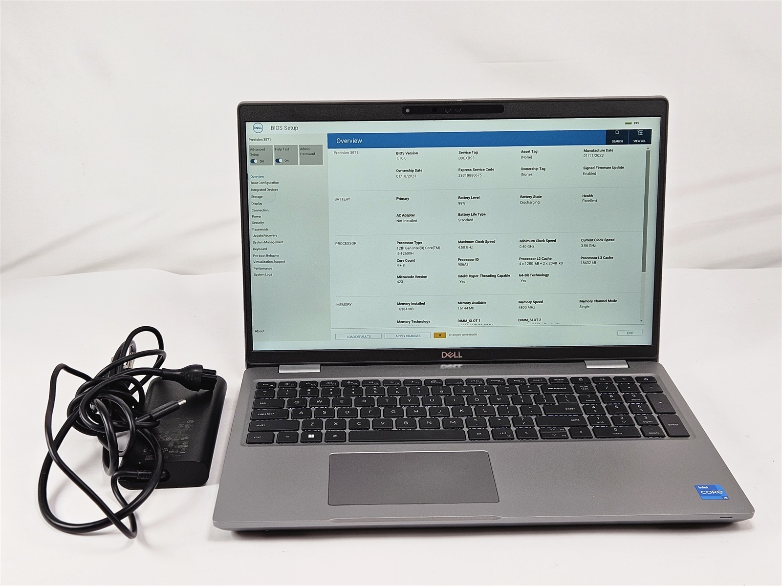 Dell 15.6″ Precision 3571 Intel Core i5-12600H 16GB RAM 256GB SSD NVIDIA T600