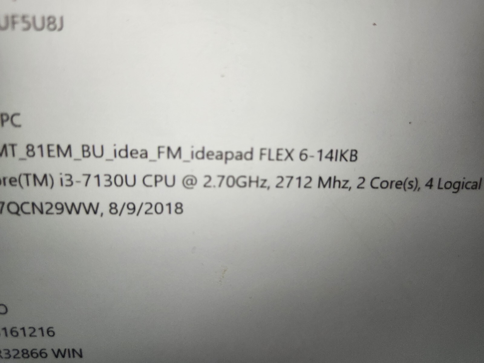 Lenovo ideaPad Flex 6-14IKB Core i3 7130u 16GB RAM 512 SSD TOUCH SCREEN