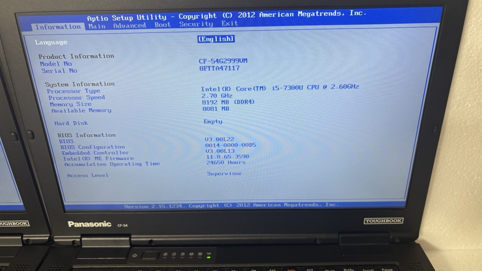 Lot of 5 Panasonic Toughbook CF-54 MK3 Laptop Intel Core i5-7300U 8GB *Read*